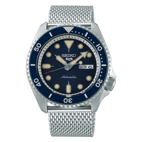 Seiko 5 Sports Suits Style Stainless Steel / Blue / Mesh